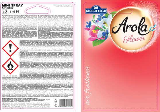 General Fresh Arola Mini Spray wkład do odświeżacza Kwiat 15 ml