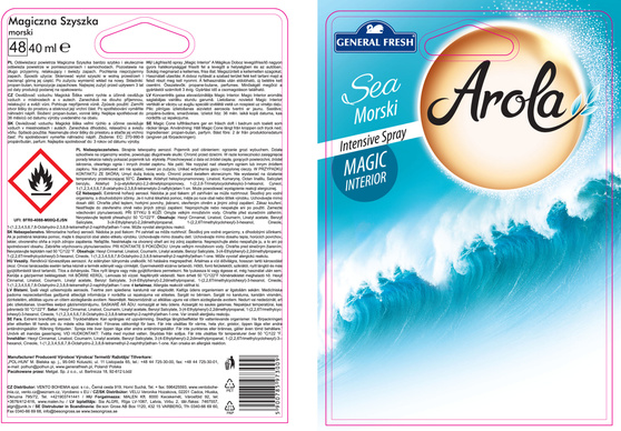 General Fresh Arola Magiczna Szyszka odświeżacz powietrza Morze 40 ml
