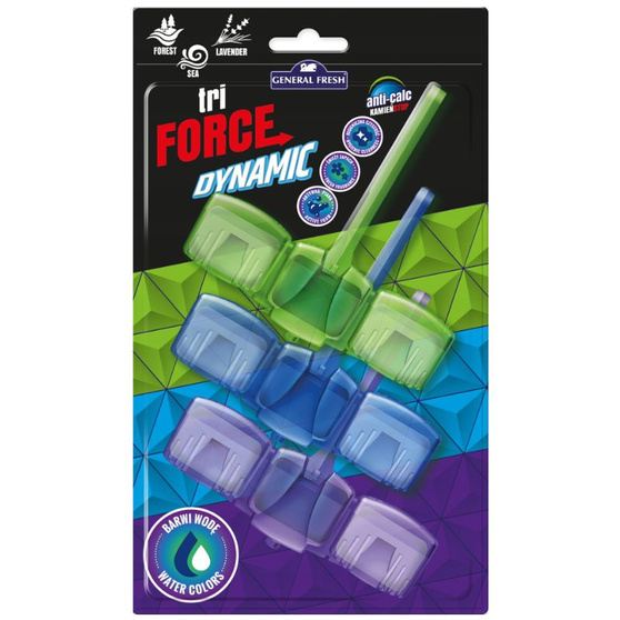 General Fresh Tri-Force Dynamic kostki do WC Las, Morze i Lawenda, 3 szt.