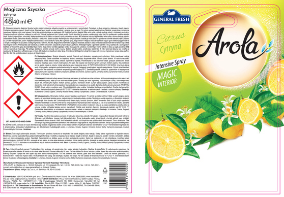 General Fresh Arola Magiczna Szyszka odświeżacz powietrza Cytrusy 40 ml