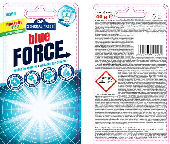 General Fresh Blue Force kostka do spłuczki Morze