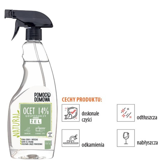 Pomoc Domowa Natural Ocet gospodarczy 14% w żelu 500 ml