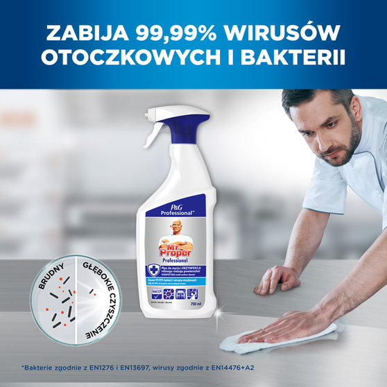 Mr. Proper Professional Spray czyszcząco-dezynfekujący 3w1 750 ml