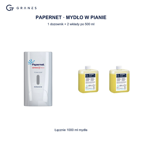 Papernet — dozownik mydła 416150 + 2 wkłady mydła w pianie po 500 ml