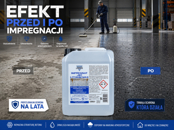 JKC LITHIUM MAX 5 l — impregnat i utwardzacz do betonu