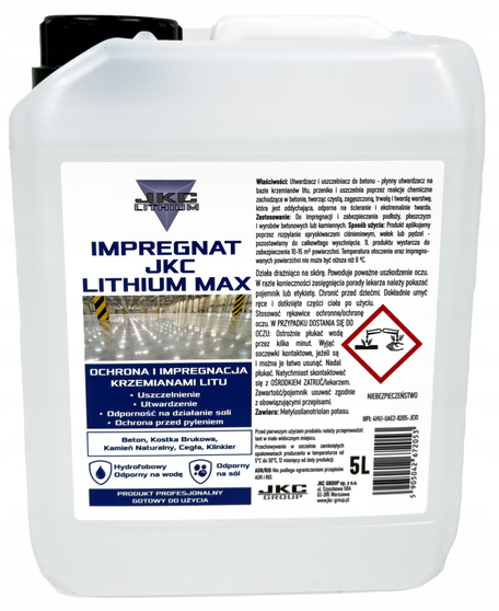 JKC LITHIUM MAX 5 l — impregnat i utwardzacz do betonu